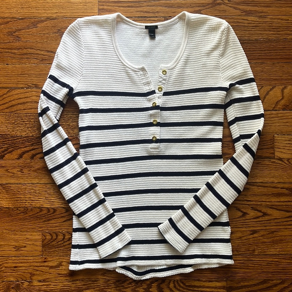 J Crew Striped Long Sleeve Shirt
